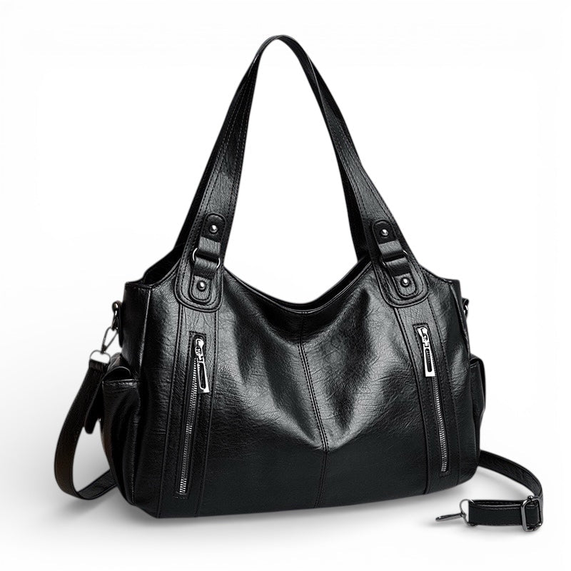 Torba na ramię damska – regulowany pasek, srebrne okucia - Arkadya Outlet - Women Bag