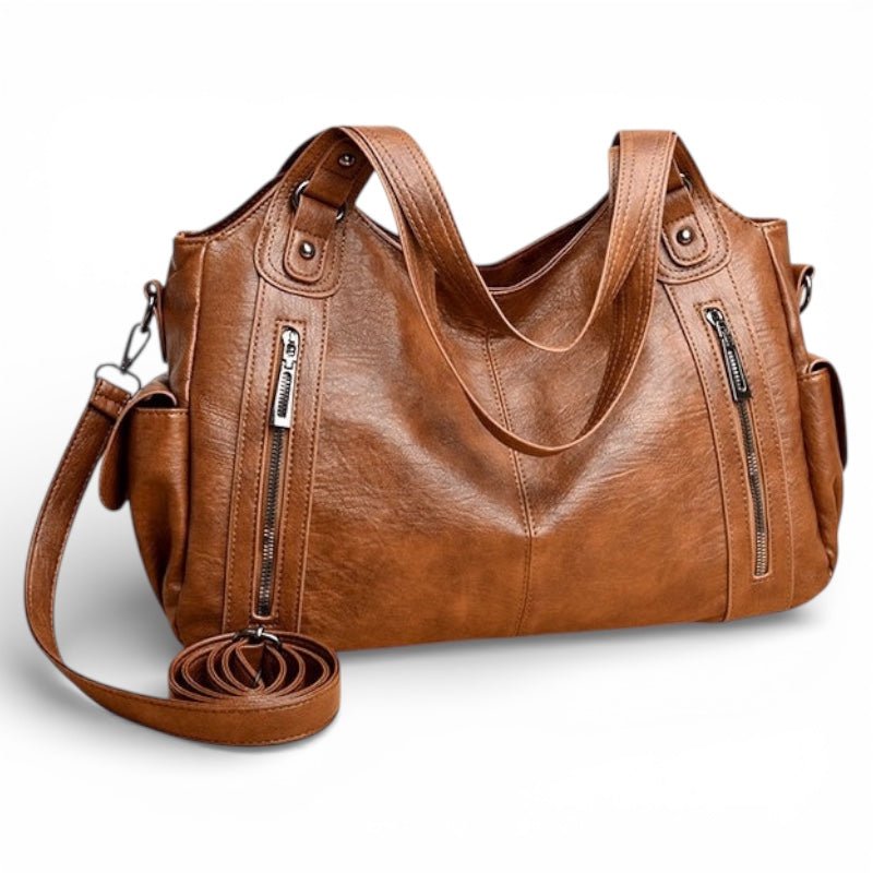 Torba na ramię damska – regulowany pasek, srebrne okucia - Arkadya Outlet - Women Bag