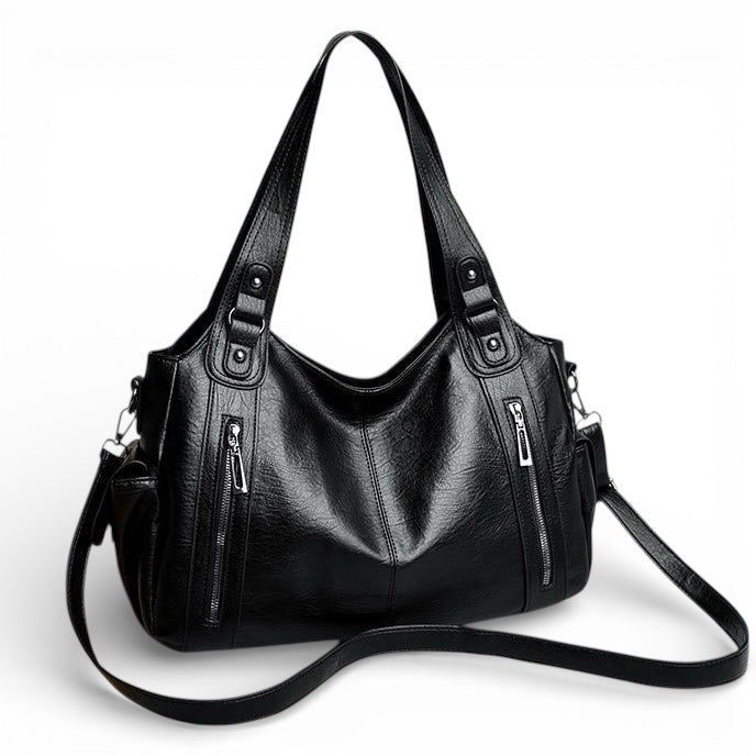 Torba na ramię damska – regulowany pasek, srebrne okucia - Arkadya Outlet - Women Bag