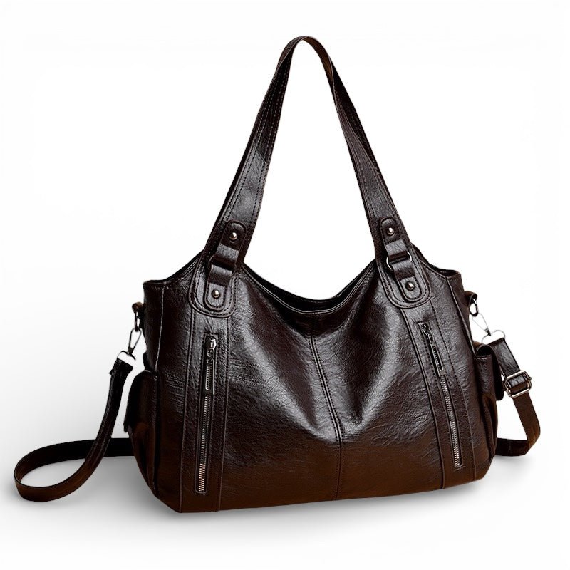 Torba na ramię damska – regulowany pasek, srebrne okucia - Arkadya Outlet - Women Bag