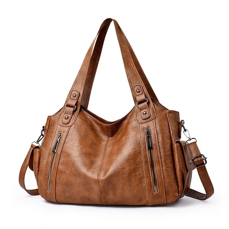 Torba na ramię damska – regulowany pasek, srebrne okucia - Arkadya Outlet - Women Bag