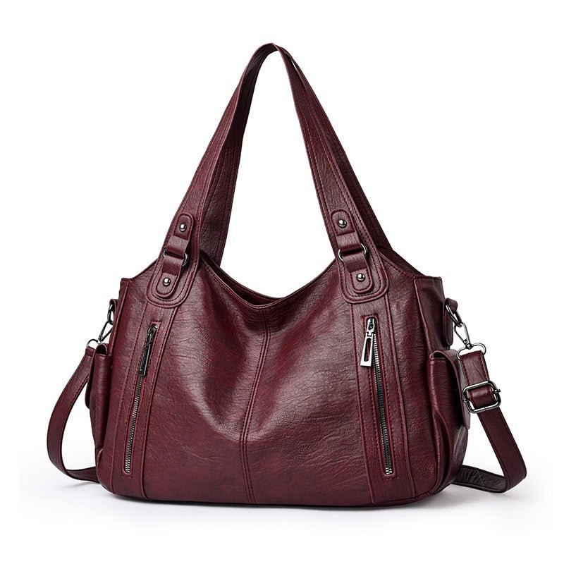 Torba na ramię damska – regulowany pasek, srebrne okucia - Arkadya Outlet - Women Bag