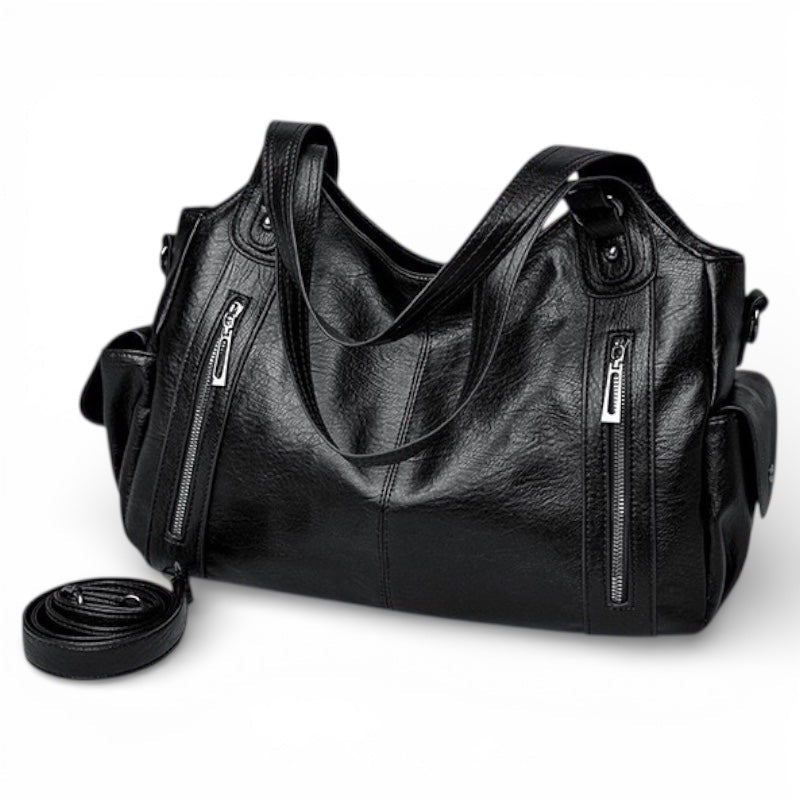 Torba na ramię damska – regulowany pasek, srebrne okucia - Arkadya Outlet - Women Bag