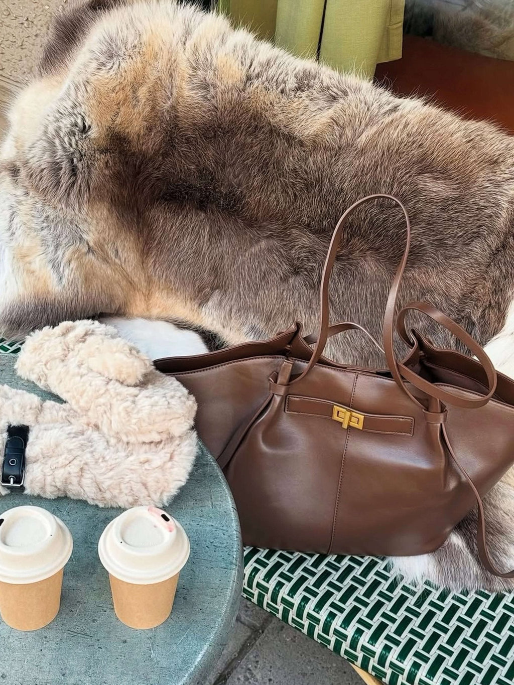 Torba shopper damska – zamek, długi pasek na ramię - Arkadya Outlet - Women Bag