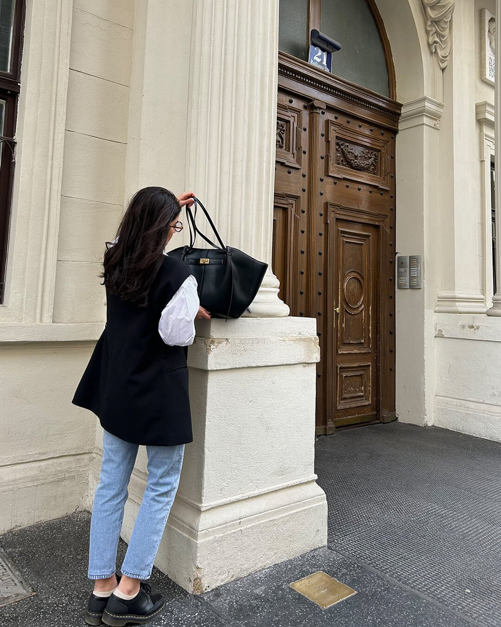 Torba shopper damska – zamek, długi pasek na ramię - Arkadya Outlet - Women Bag