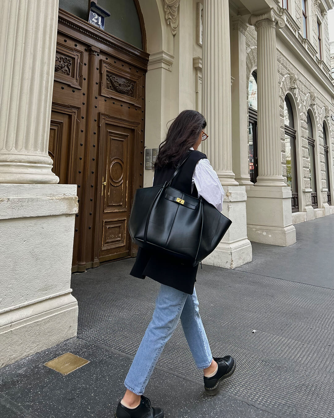 Torba shopper damska – zamek, długi pasek na ramię - Arkadya Outlet - Women Bag