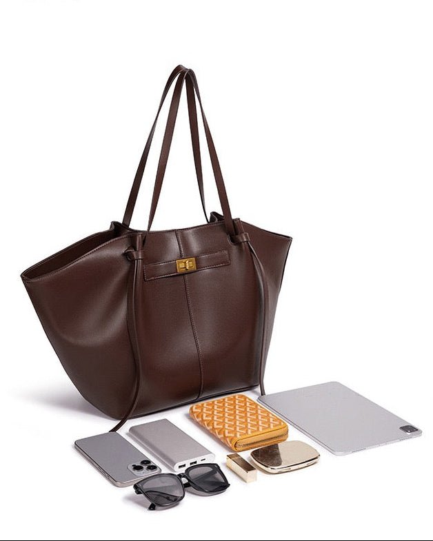 Torba shopper damska – zamek, długi pasek na ramię - Arkadya Outlet - Women Bag