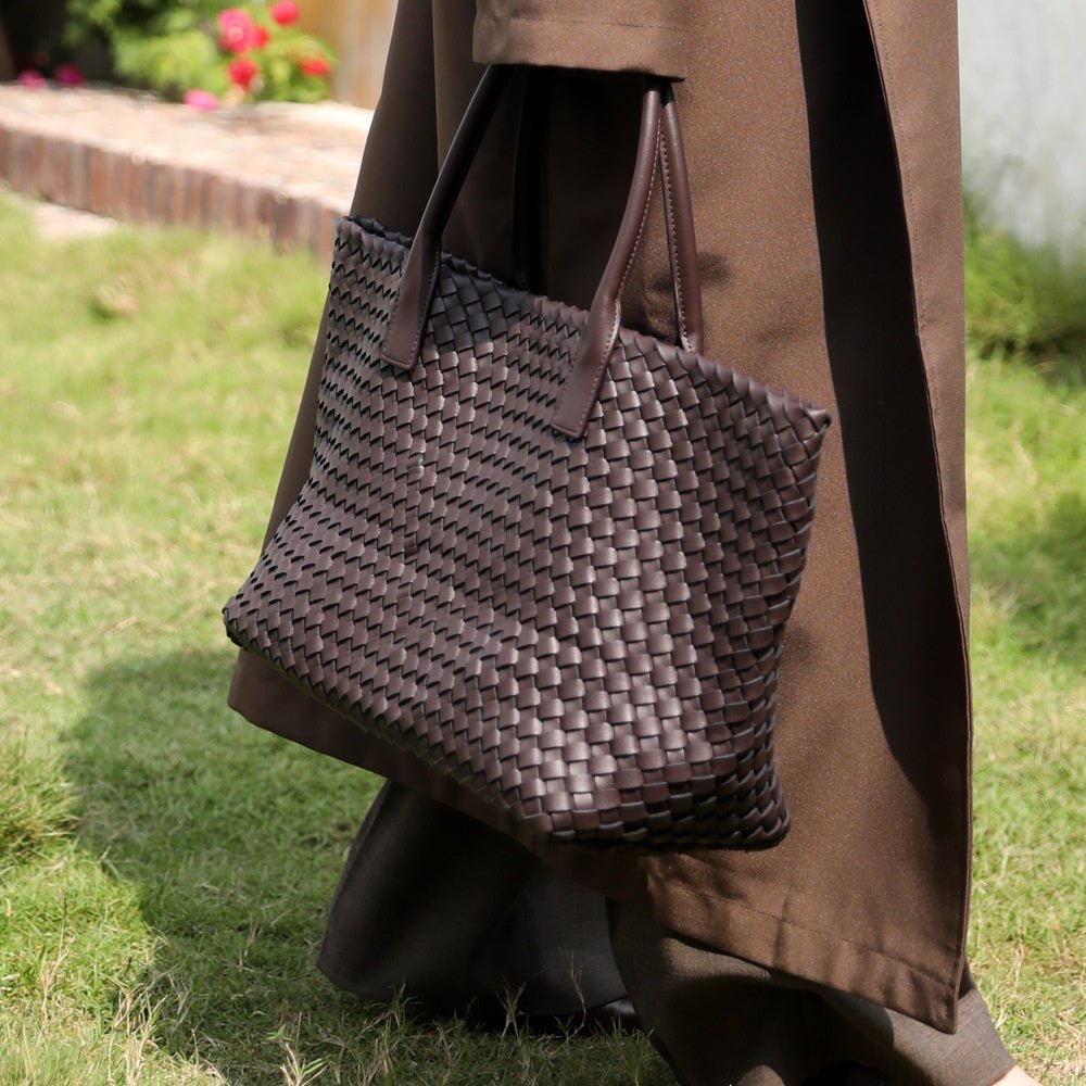 Torba tote damska – tkana faktura, otwarta góra - Arkadya Outlet - Women Bag