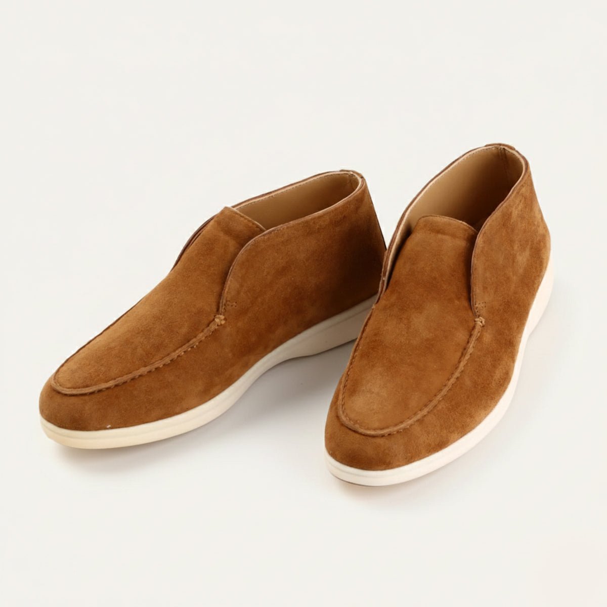 Zamszowe mokasyny męskie wsuwane – gumowa podeszwa - Arkadya Outlet - Men Shoes