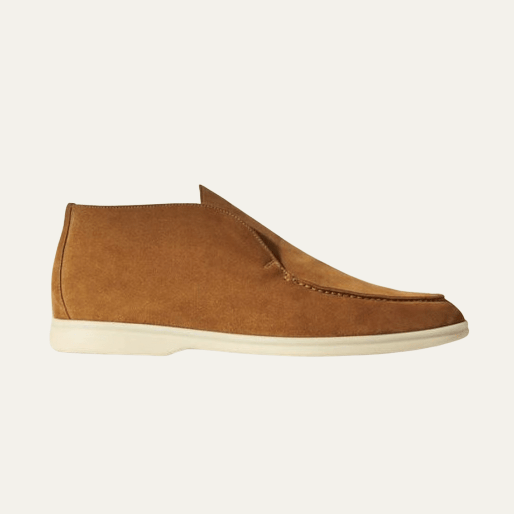 Zamszowe mokasyny męskie wsuwane – gumowa podeszwa - Arkadya Outlet - Men Shoes