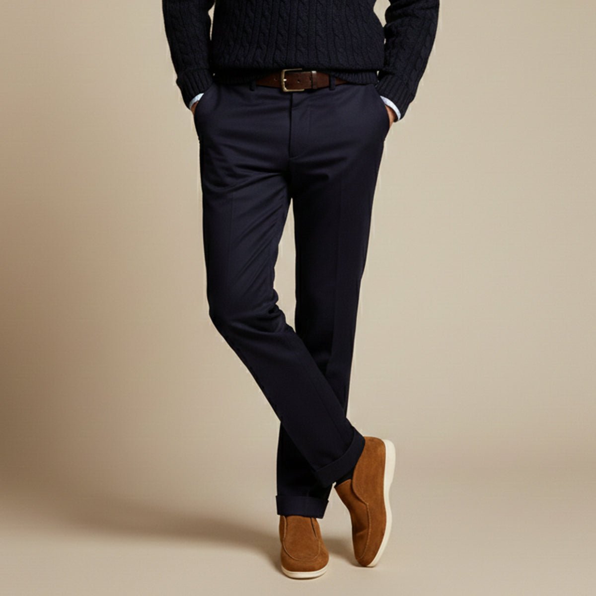 Zamszowe mokasyny męskie wsuwane – gumowa podeszwa - Arkadya Outlet - Men Shoes
