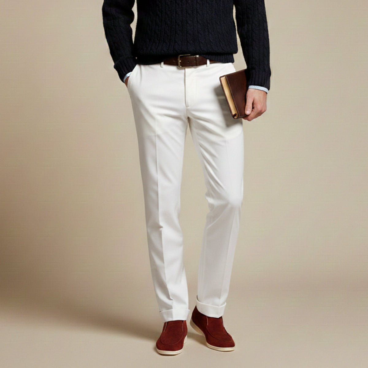 Zamszowe mokasyny męskie wsuwane – gumowa podeszwa - Arkadya Outlet - Men Shoes