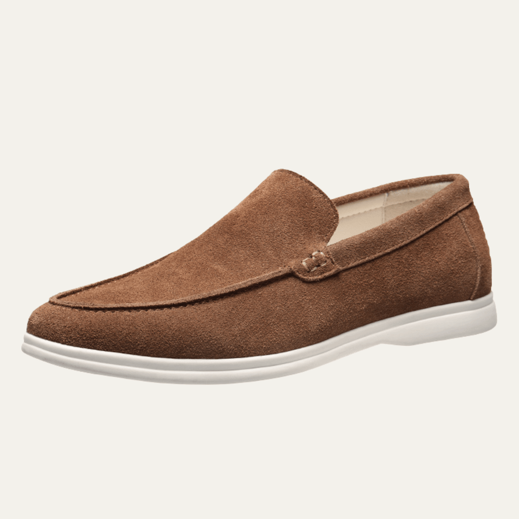 Zamszowe mokasyny męskie wsuwane – miękka skóra - Arkadya Outlet - Men Shoes