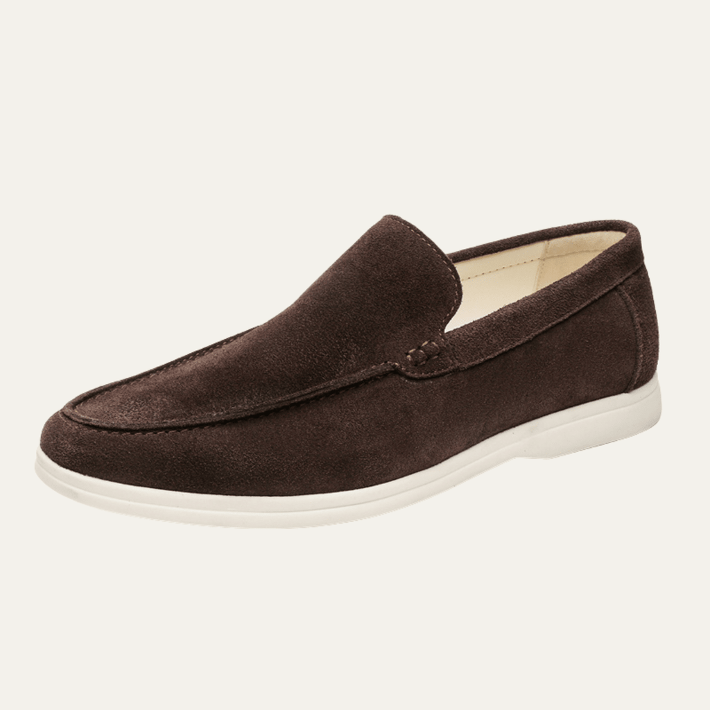 Zamszowe mokasyny męskie wsuwane – miękka skóra - Arkadya Outlet - Men Shoes