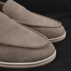 Zamszowe mokasyny męskie wsuwane – okrągły nosek - Arkadya Outlet - Men Shoes