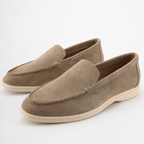 Zamszowe mokasyny męskie wsuwane – okrągły nosek - Arkadya Outlet - Men Shoes