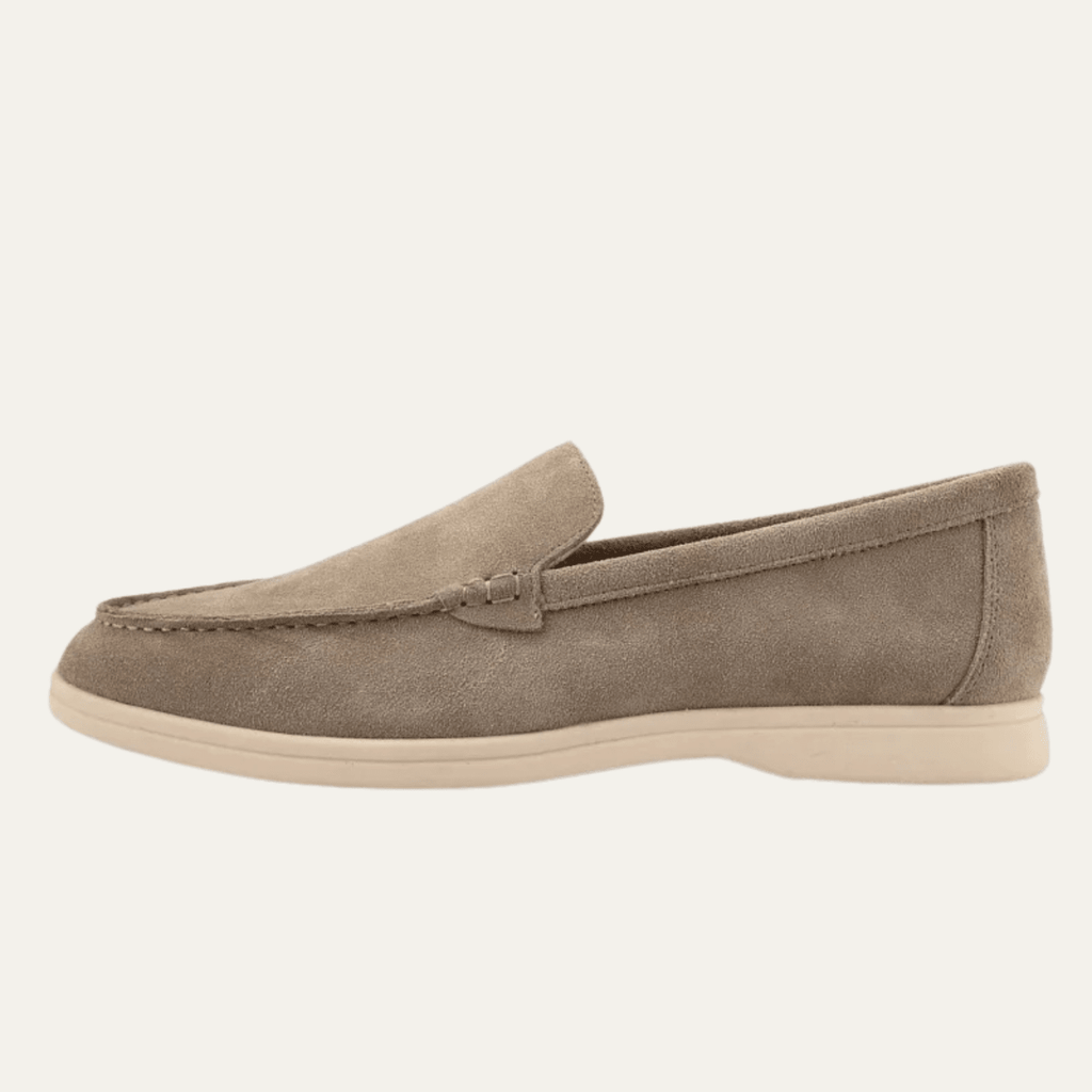 Zamszowe mokasyny męskie wsuwane – okrągły nosek - Arkadya Outlet - Men Shoes