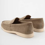 Zamszowe mokasyny męskie wsuwane – okrągły nosek - Arkadya Outlet - Men Shoes
