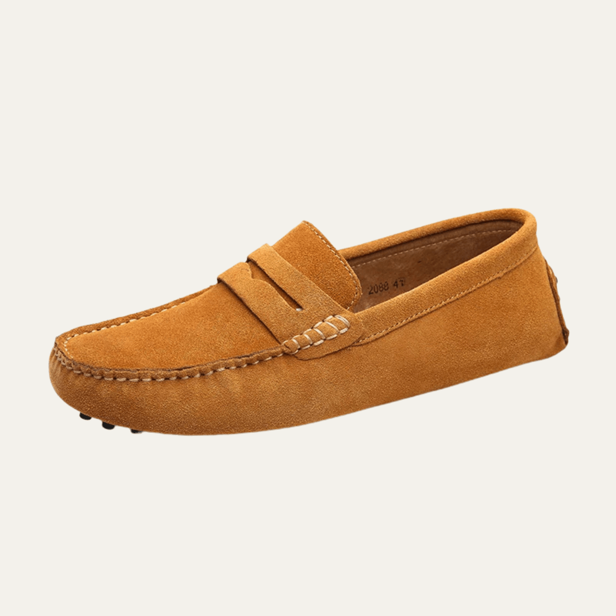 Zamszowe mokasyny męskie wsuwane – przeszycia, niski profil - Arkadya Outlet - Men Shoes