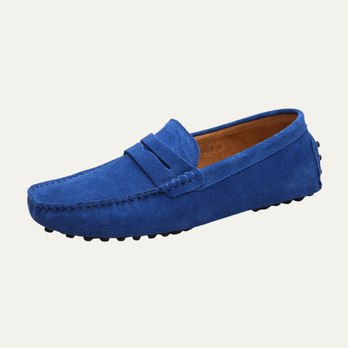 Zamszowe mokasyny męskie wsuwane – przeszycia, niski profil - Arkadya Outlet - Men Shoes