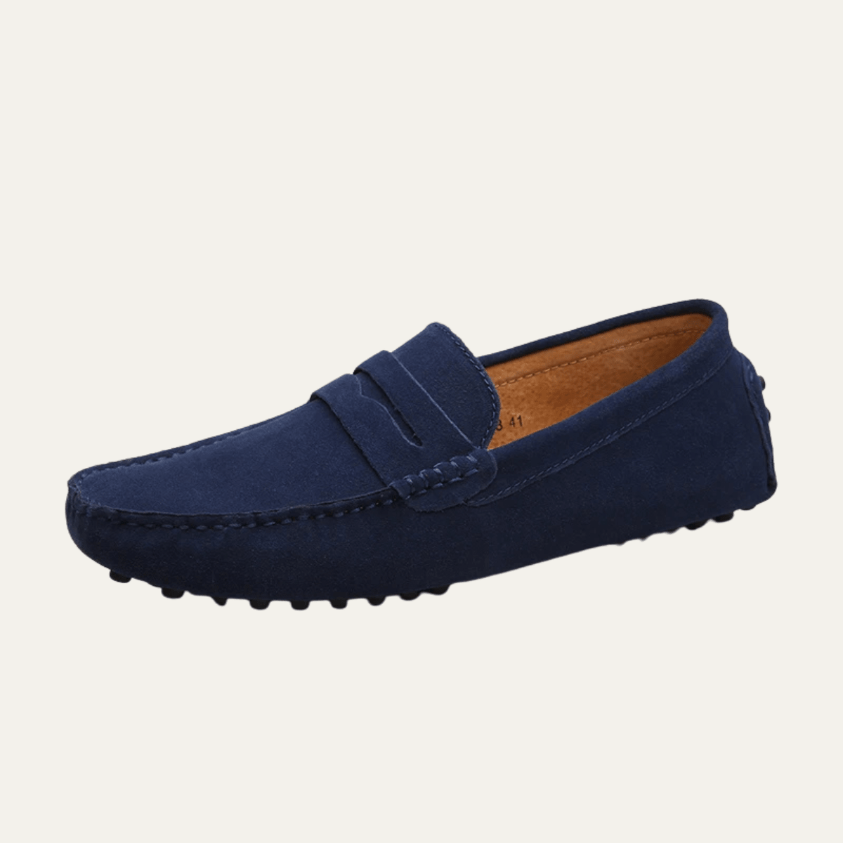 Zamszowe mokasyny męskie wsuwane – przeszycia, niski profil - Arkadya Outlet - Men Shoes