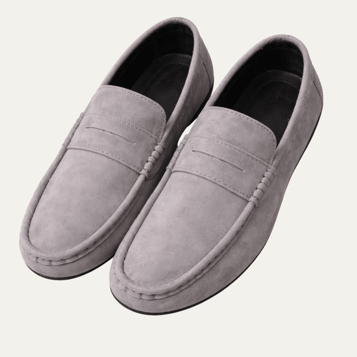 Zamszowe mokasyny męskie wsuwane – przeszycie penny - Arkadya Outlet - Men Shoes