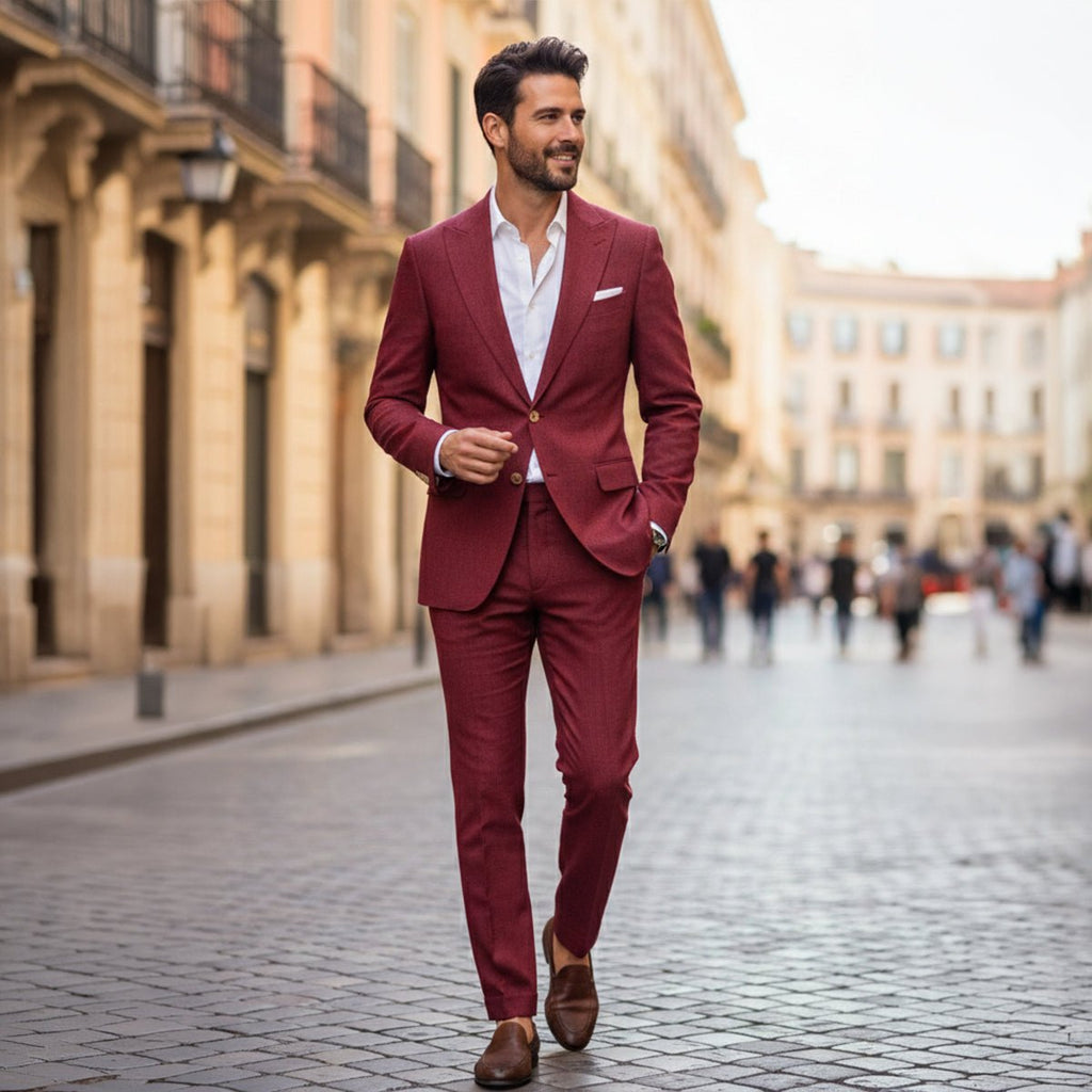Zestaw garniturowy męski dwuczęściowy – dopasowany - Arkadya Outlet - Men Suit