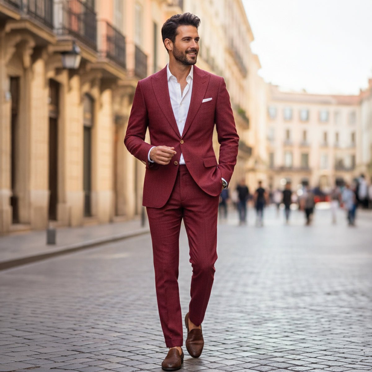 Zestaw garniturowy męski dwuczęściowy – dopasowany - Arkadya Outlet - Men Suit