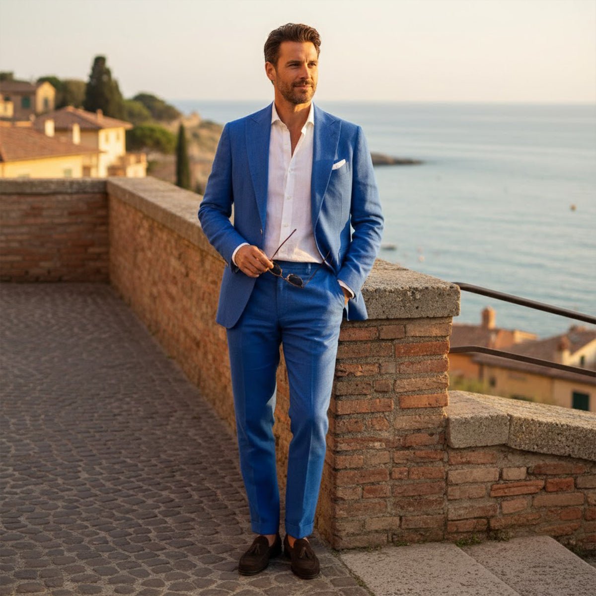 Zestaw garniturowy męski dwuczęściowy – dopasowany - Arkadya Outlet - Men Suit