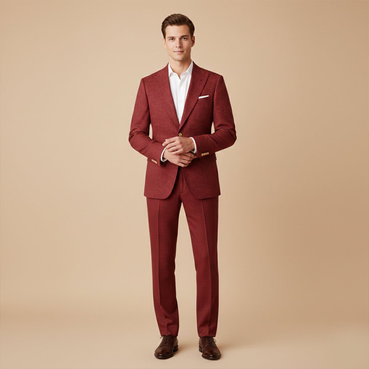 Zestaw garniturowy męski dwuczęściowy – dopasowany - Arkadya Outlet - Men Suit