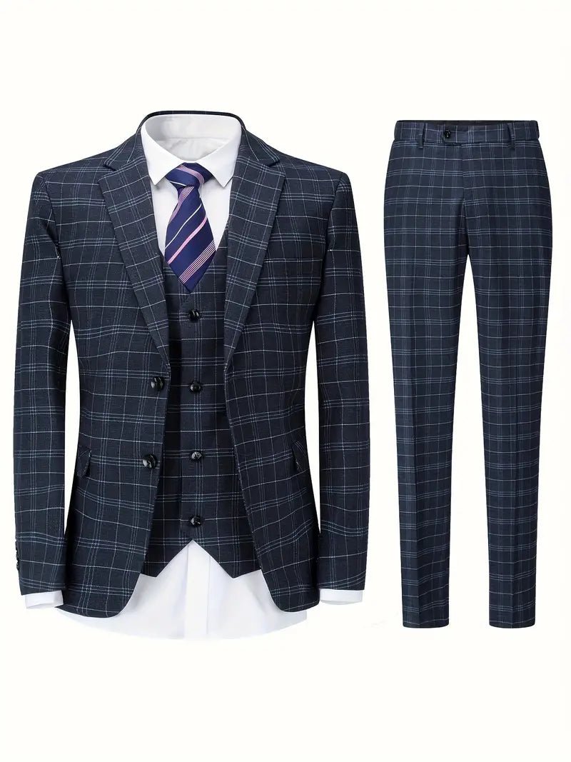 Zestaw Garniturowy Męski Dwuczęściowy Slim Fit Formalny - Arkadya Outlet - Men Suit