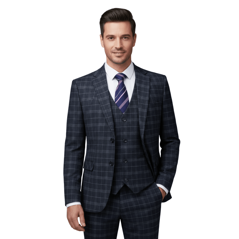 Zestaw Garniturowy Męski Dwuczęściowy Slim Fit Formalny - Arkadya Outlet - Men Suit