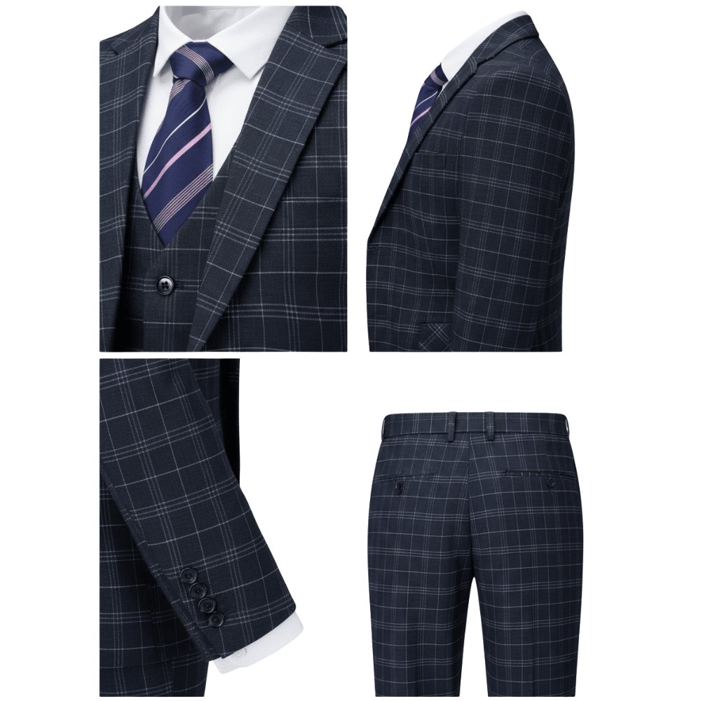 Zestaw Garniturowy Męski Dwuczęściowy Slim Fit Formalny - Arkadya Outlet - Men Suit