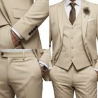 Zestaw Garniturowy Męski Trzyczęściowy Komplet - Arkadya Outlet - Men Suit