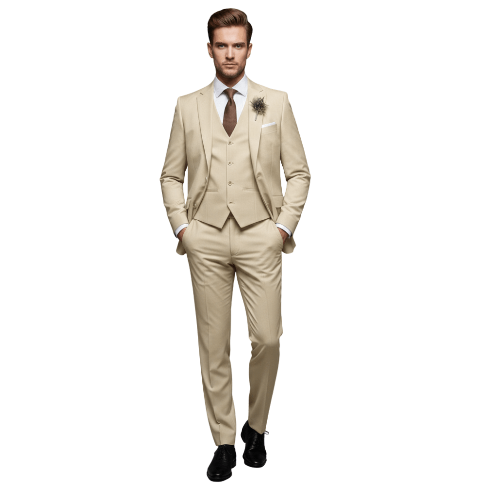 Zestaw Garniturowy Męski Trzyczęściowy Komplet - Arkadya Outlet - Men Suit
