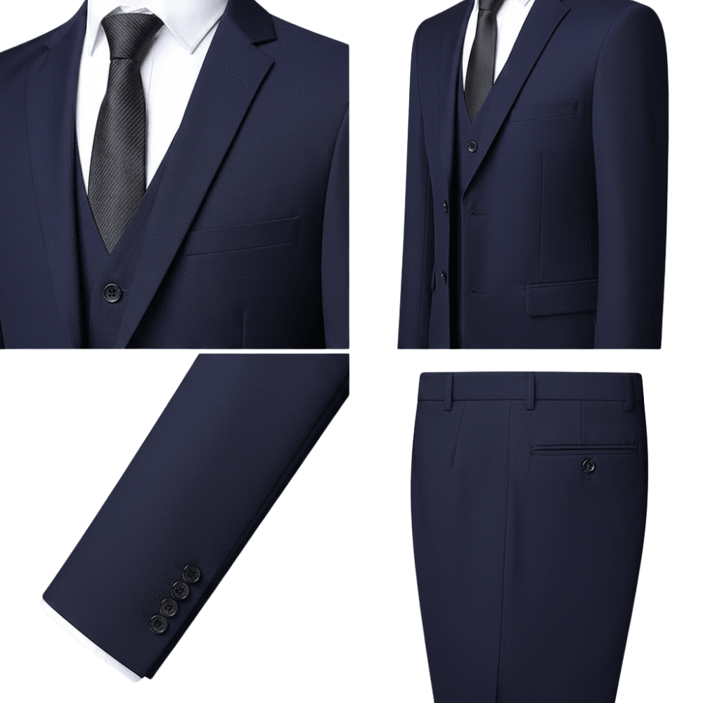 Zestaw Garniturowy Męski Trzyczęściowy Z Marynarką I Kamizelką - Arkadya Outlet - Men Suit