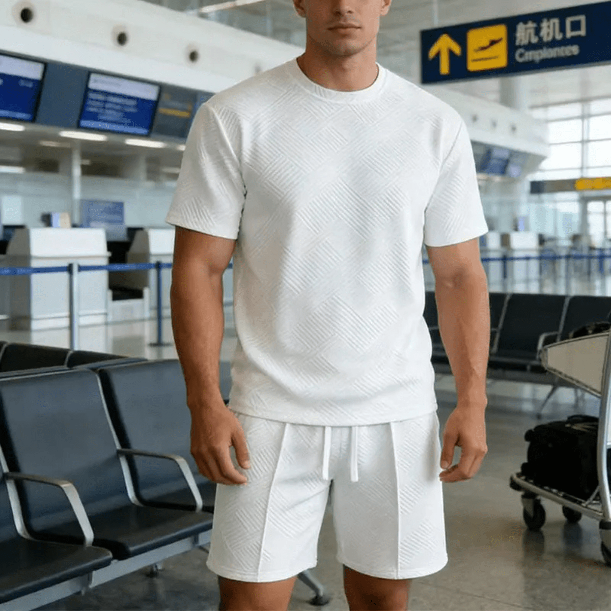 Zestaw męski gładki z gumką w pasie - Arkadya Outlet - Men Set