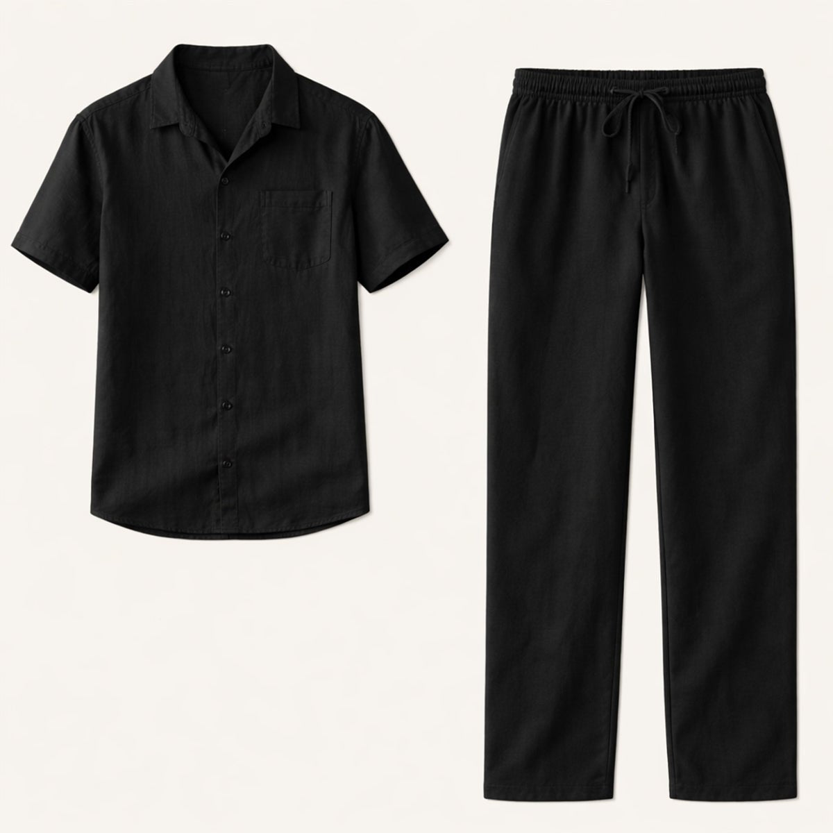 Zestaw męski lniany z koszulą i spodniami - Arkadya Outlet - Men Set