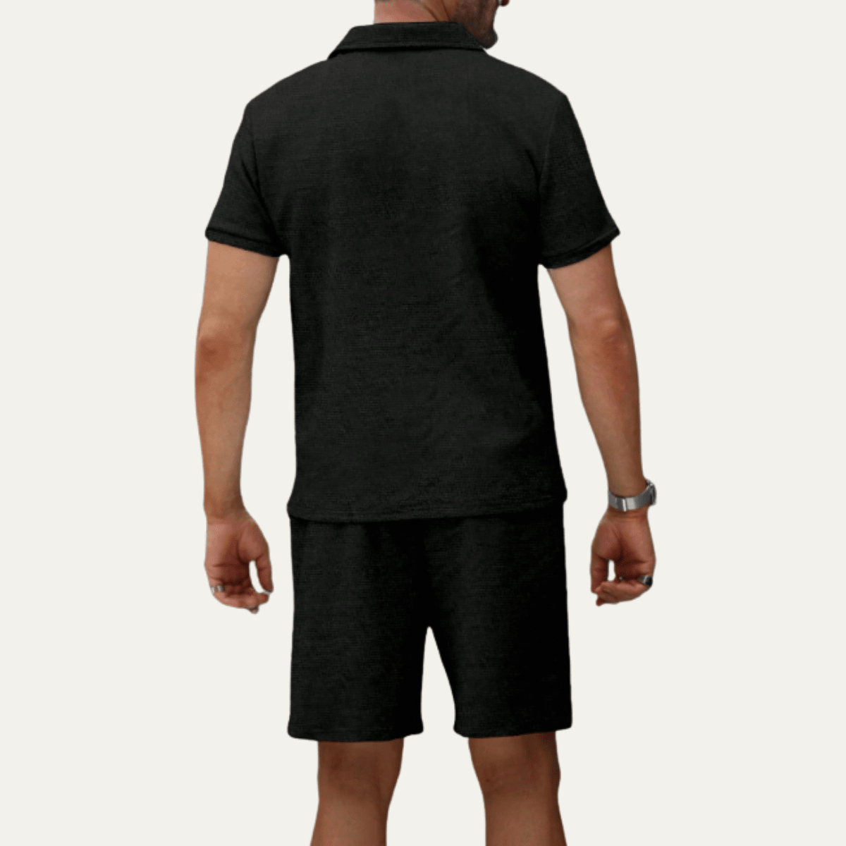 Zestaw męski z koszulą i spodenkami luźny - Arkadya Outlet - Men Set