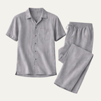 Zestaw męski z koszulą na guziki i spodniami - Arkadya Outlet - Men Set