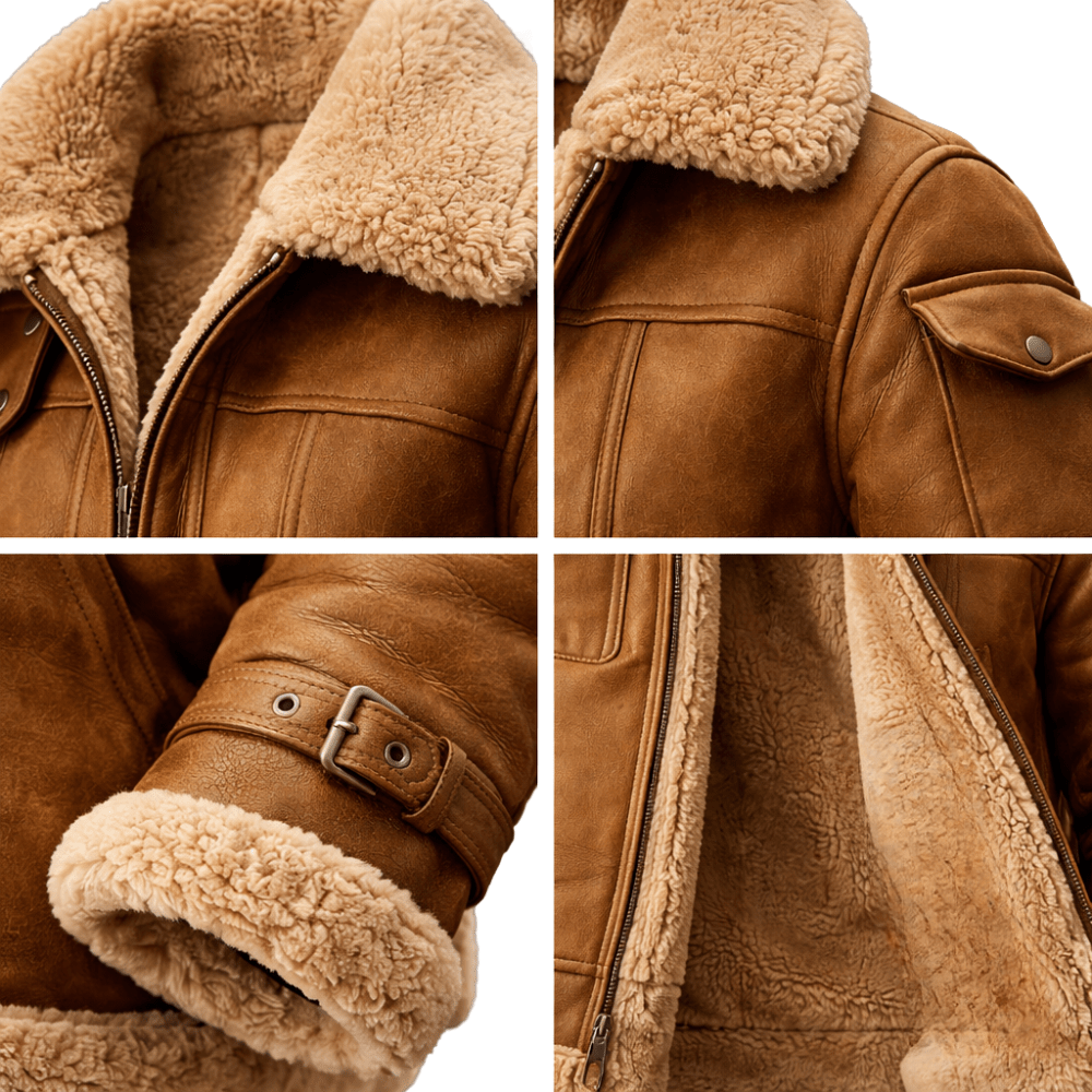 Zimowa Kurtka Lotnicza Męska Wysoki Kołnierz Wykonanie - Arkadya Outlet - Men Jacket